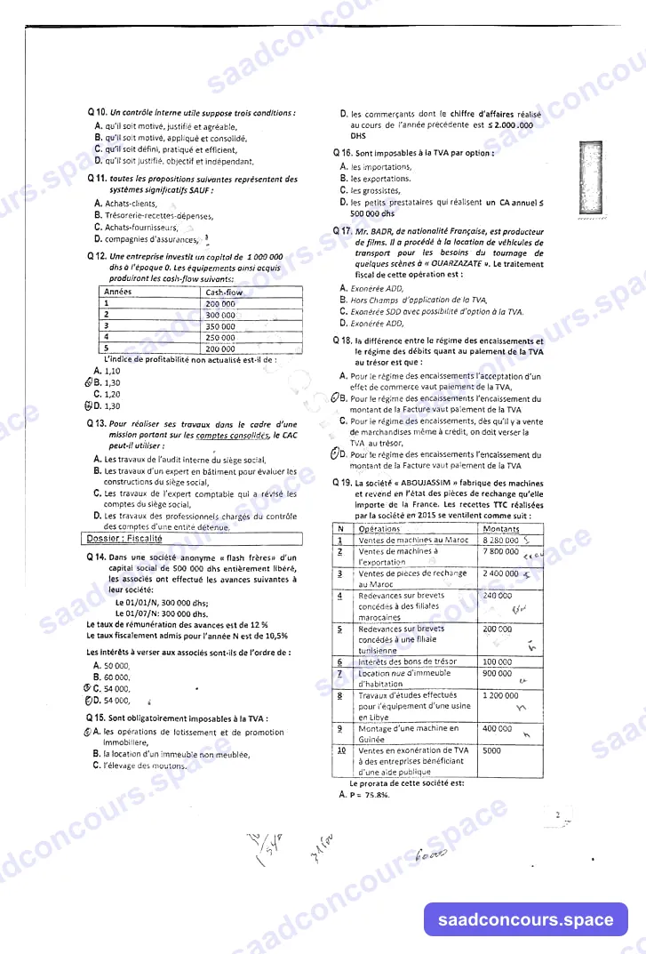 Extrait scanné — Faculté Polydisciplinaire Béni Mellal (Sultan Moulay Slimane) 2015